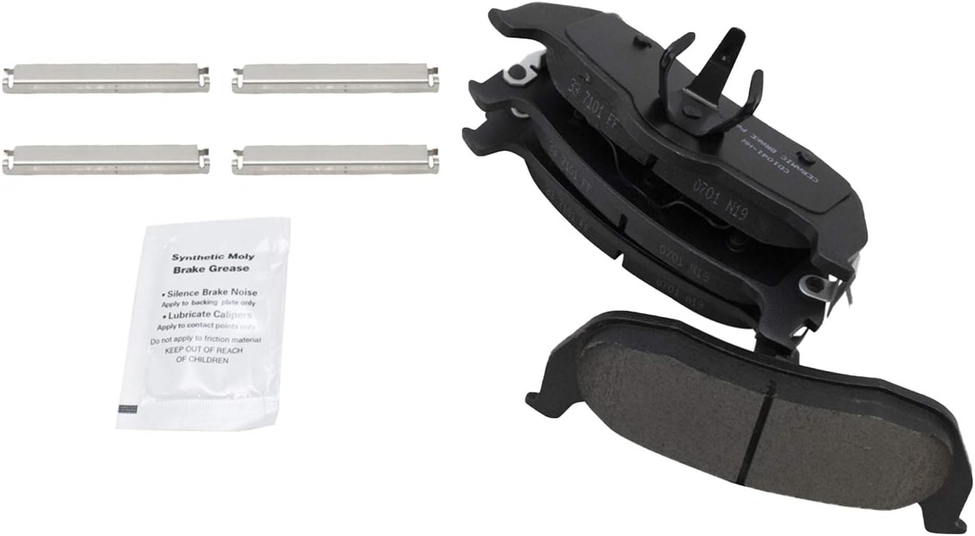 TRQ Rear Brake Pad and Rotor Set Ceramic Rotors Calipers Compatible with 2004-2010 Infiniti QX56 2004-2015 Nissan Titan 2004 Pathfinder Armada 2005-2015 Armada