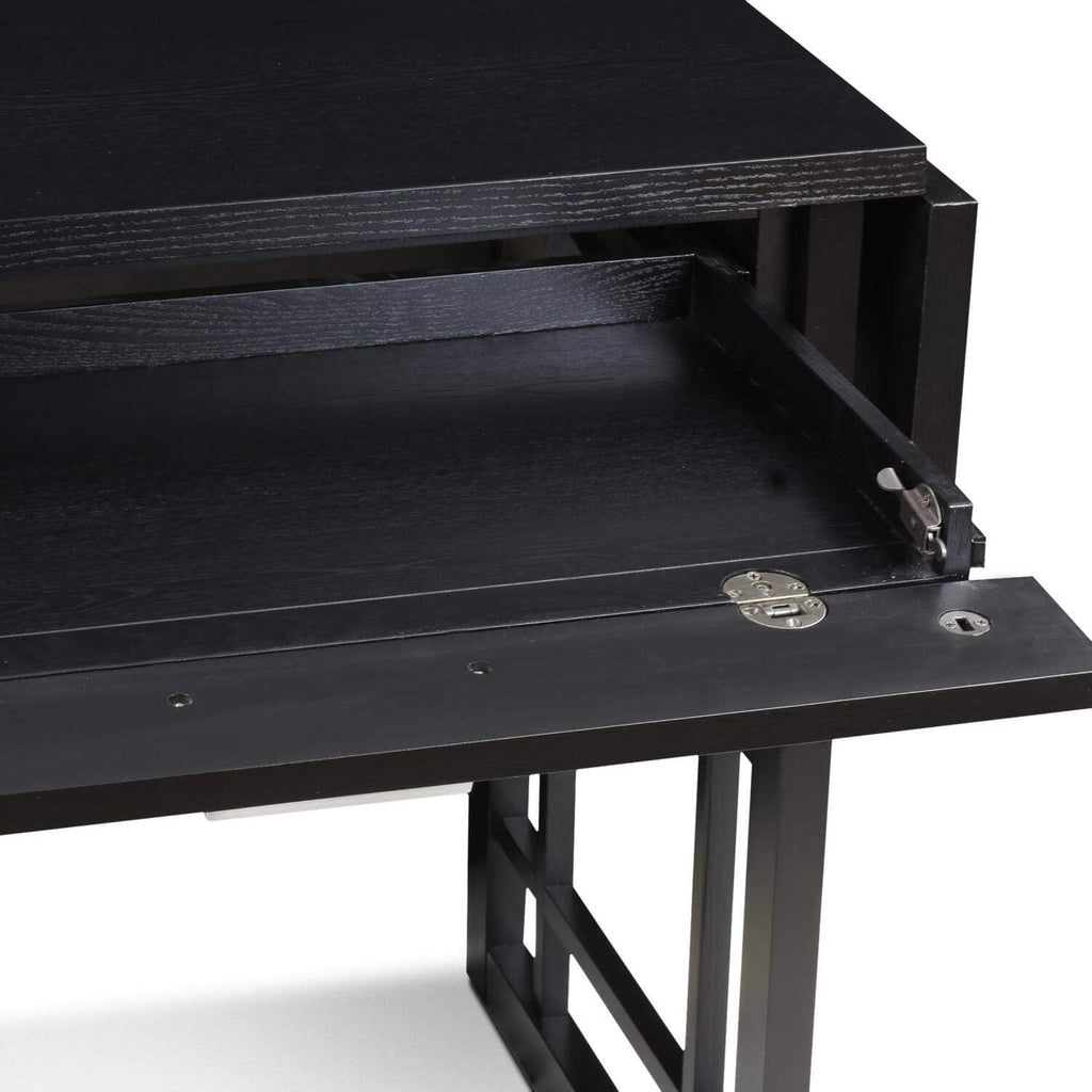 Mission Drop Leaf Computer Desk, 32-Inch, Solid Wood, Compact Folding Writing Desk for Small Spaces, Home Office – Leick Home, 82420