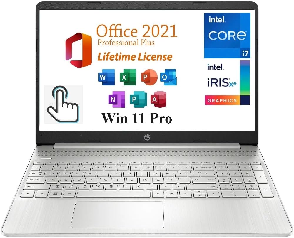 HP Pavilion Business Laptop (2024), 15.6' FHD Display,with Free Lifetime Office 2021, Intel i7-1255U (10-core, up to 4.7Ghz),64GB, 1TB SSD, Intel Iris Xe Graphics, Windows 11 Pro, Silver