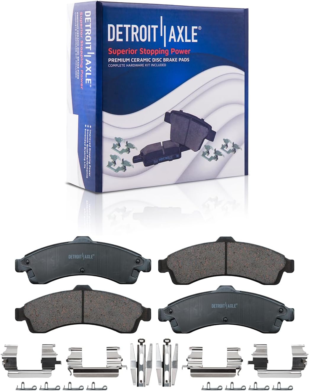 Detroit Axle - Front Brake Kit for Buick Rainier Chevy SSR Trailblazer EXT GMC Envoy XL Isuzu Ascender Drilled & Slotted Disc Brake Rotors Replacement Ceramic Brakes Pads: 12.8' inch Rotor