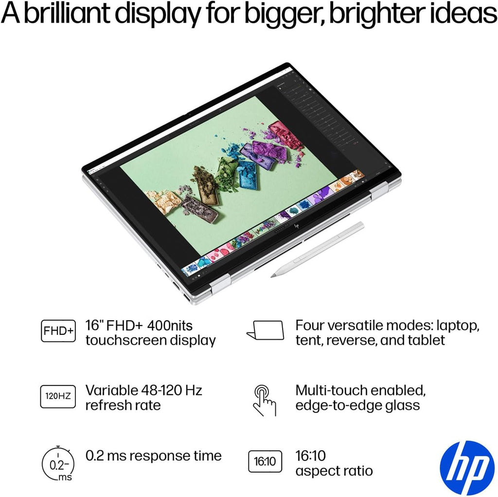 HP OmniBook 7 Flip (Next Gen Envy x360) 2 in 1 Laptop (16' FHD+ Touchscreen, Intel Core Ultra 7 258V, 32GB RAM, 1TB SSD, Arc 140v GPU) AI Copilot+ PC, Win 11 Pro (Renewed)
