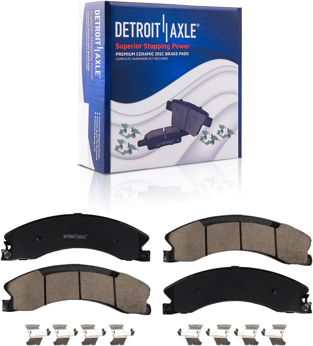 Detroit Axle - Rear Brake Kit for 12-21 Nissan NV1500 NV2500 NV3500 Drilled Brake Rotors Ceramic Brakes Pads 2012 2013 2014 2015 2016 2017 2018 2019 2020 2021 Replacement : 14.36' inch Rotor
