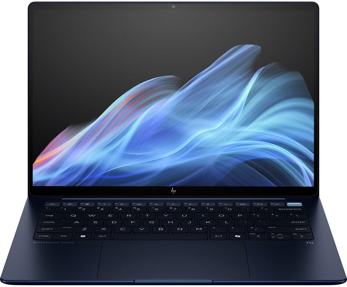 HP EliteBook Ultra G1i 14' 2.8K OLED Touchscreen Copilot+ PC Laptop, Intel Core Ultra 7 258V 2.2GHz, 32GB RAM, 512GB SSD, Windows 11 Pro, Atmosphere Blue