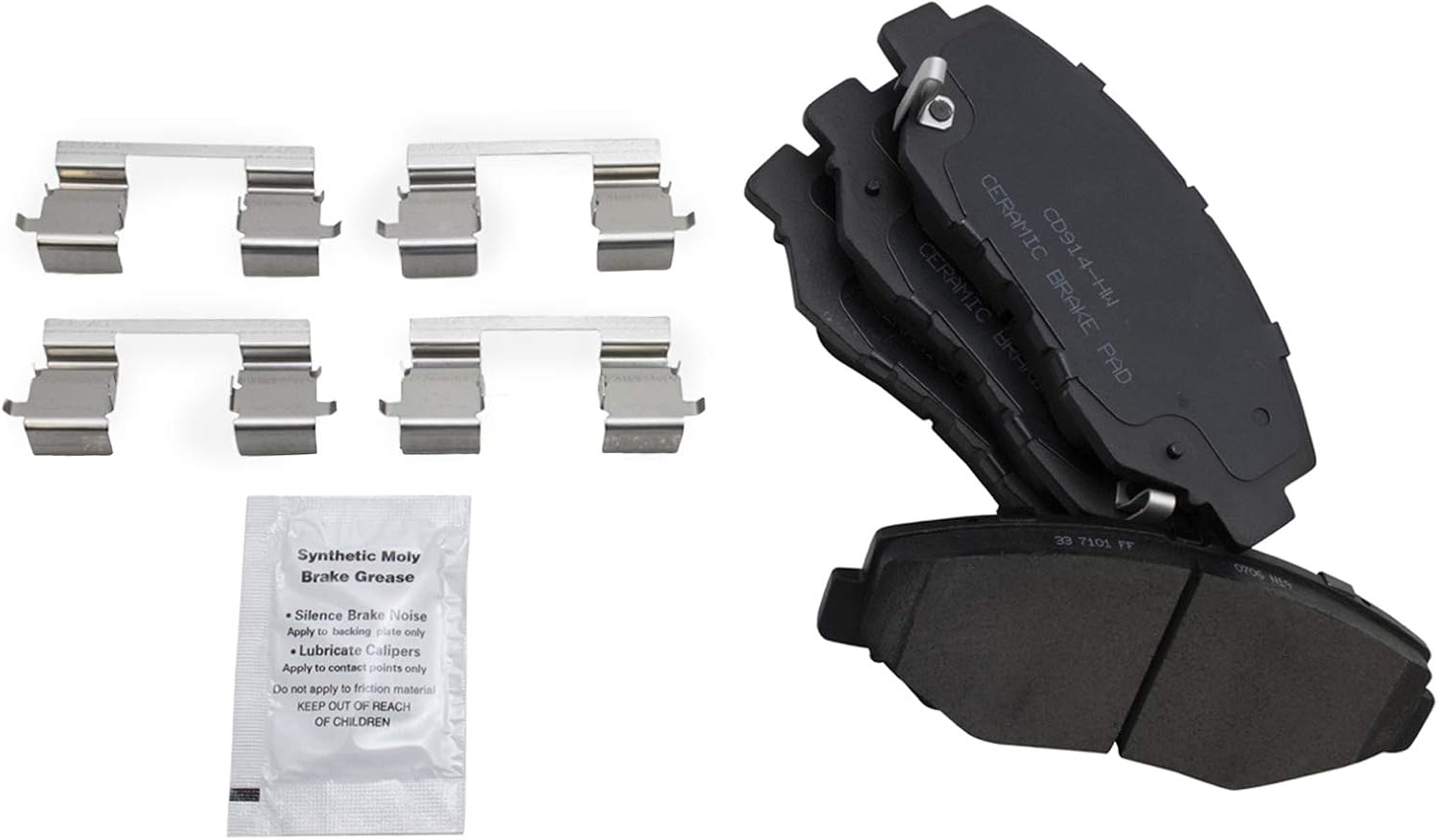 TRQ Front Brake Pad and Rotor Set Ceramic Vented Rotors Calipers Hoses Compatible with 2003-2011 Honda Element