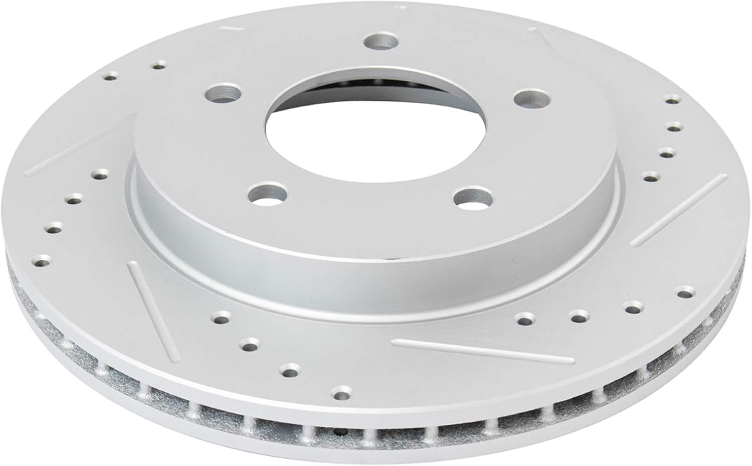 TRQ Performance Front Brake Pad and Rotor Set Ceramic Vented Coated Drilled Slotted Rotors Calipers Compatible with 1999-2003 Ford F-150 2004 F-150 Heritage