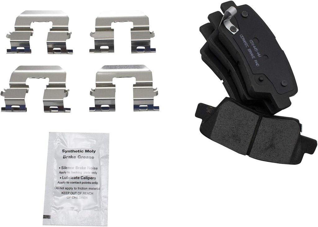 TRQ Rear Brake Pad and Rotor Set Ceramic Rotors Calipers Compatible with 2014-2016 Kia Optima
