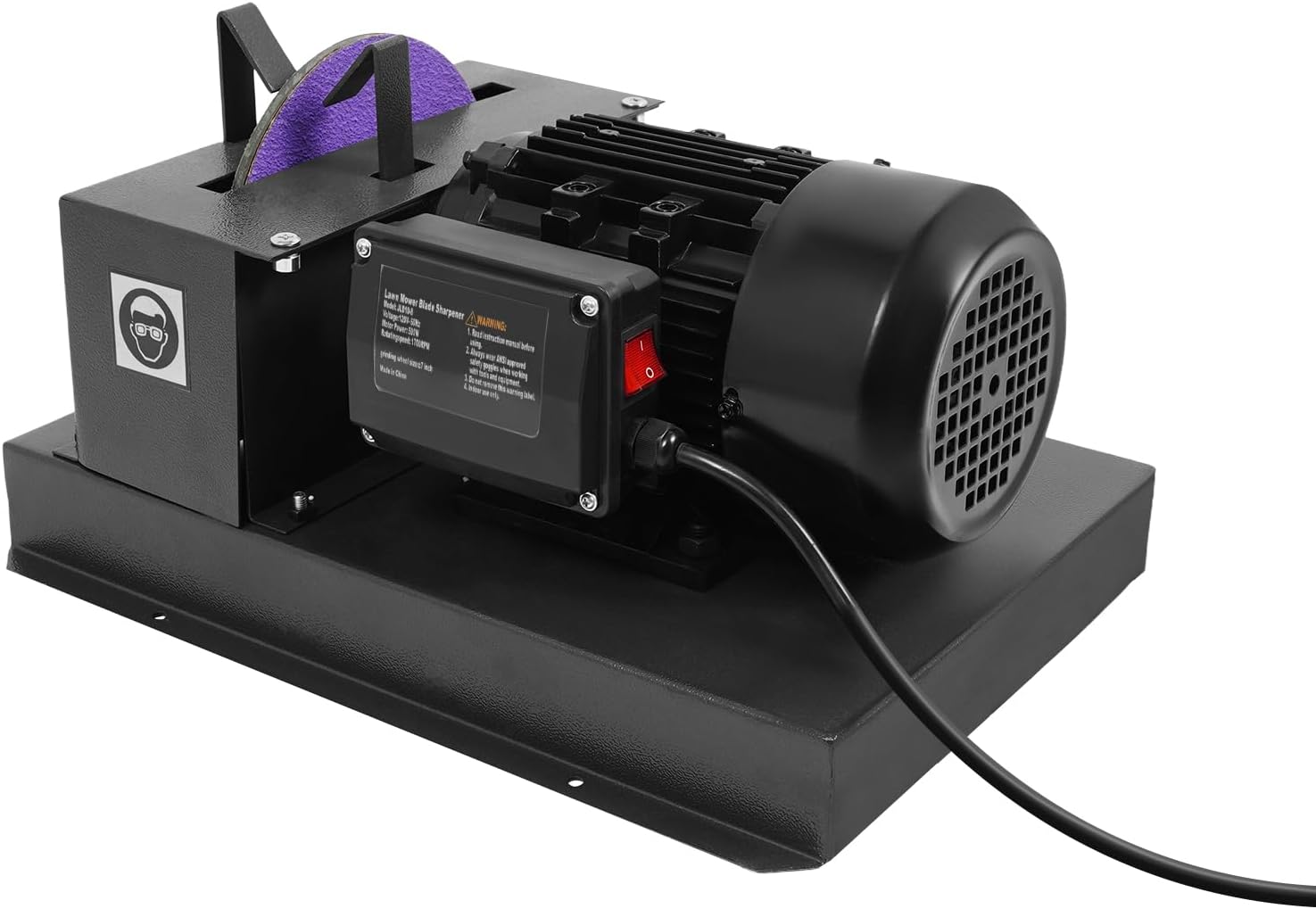 2/3HP Lawn Mower Blade Sharpener, 500W Lawnmower Blade Bench Grinder 1700 RPM Bench Mower Sharpening Machine with 7 Inch Ceramic Grinding Wheel for Various Lawnmower Blades
