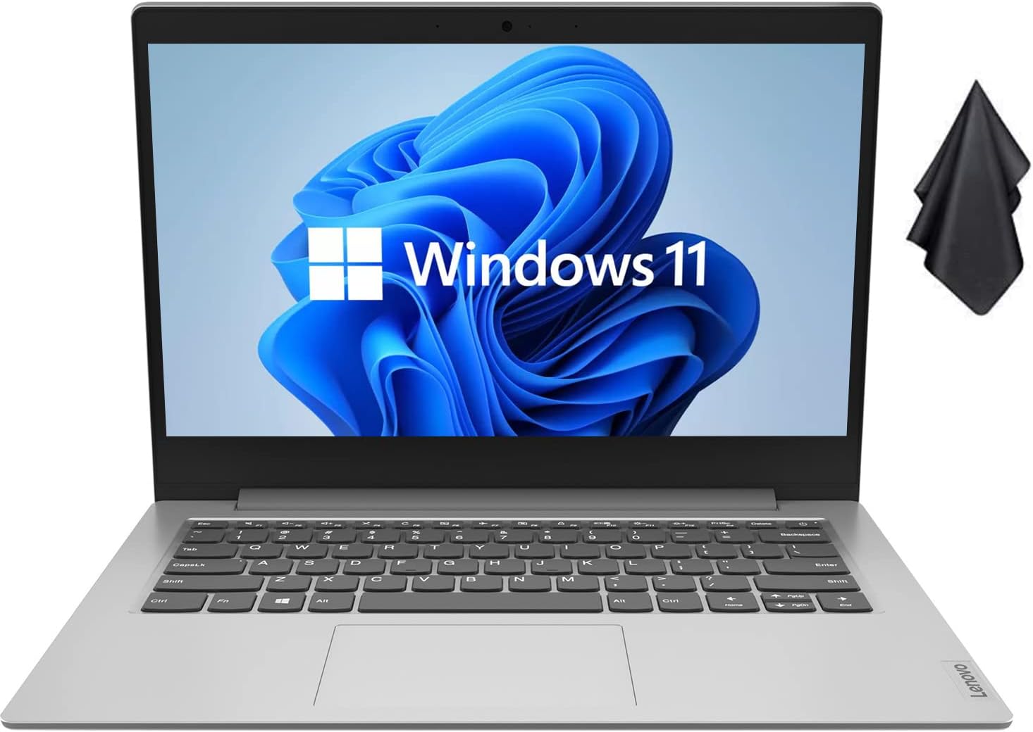 Lenovo 2022 IdeaPad 1 Laptop, 14' Anti-Glare Display, Intel Quad-Core Processor, Intel UHD Graphics, 4GB RAM, 256GB PCIe SSD, Windows 11 + Microfiber Cloth