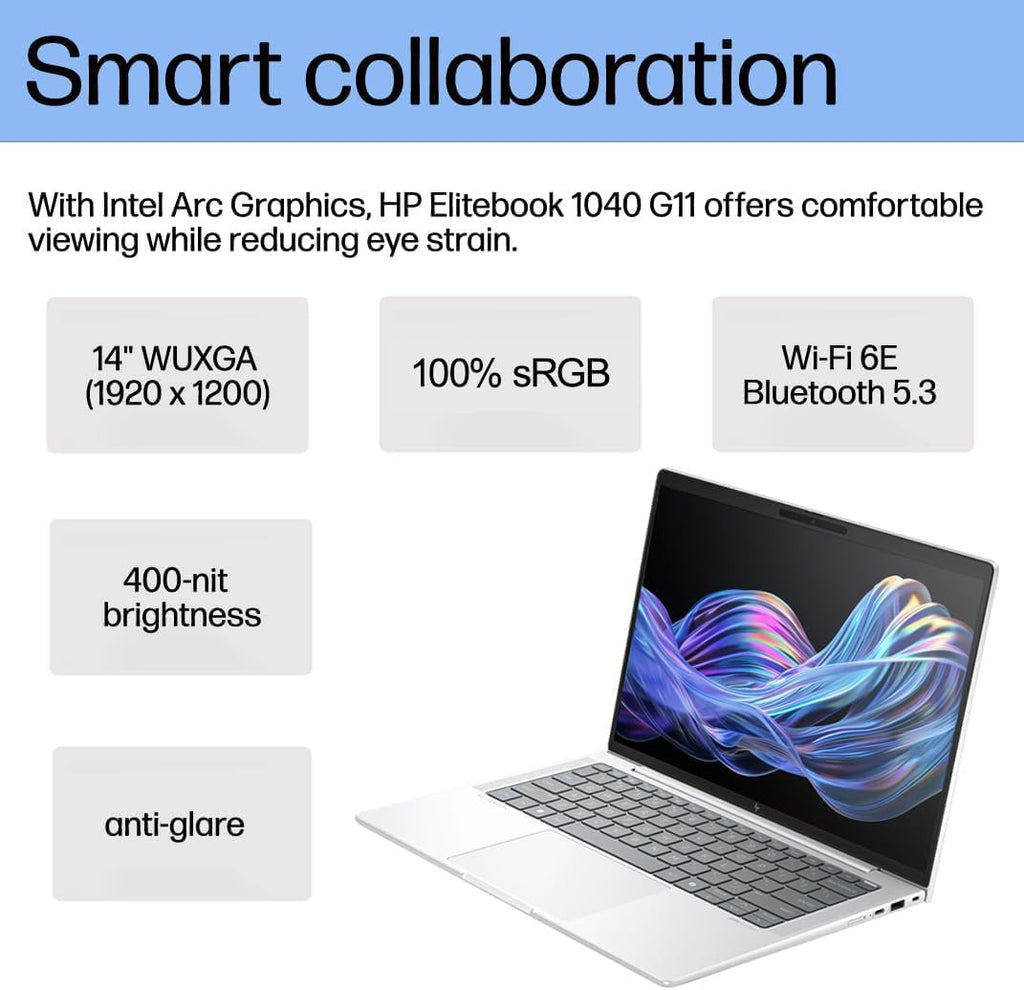 HP EliteBook 1040 G11 Business AI PC Laptop (14' FHD+, Intel 14-Core Ultra 5 125H (> i7-1360P), 16GB DDR5 RAM, 1TB SSD), 2X Thunderbolt 4, Backlit KB, Fingerprint, 5MP IR Webcam, IST HUB, Win 11 Pro