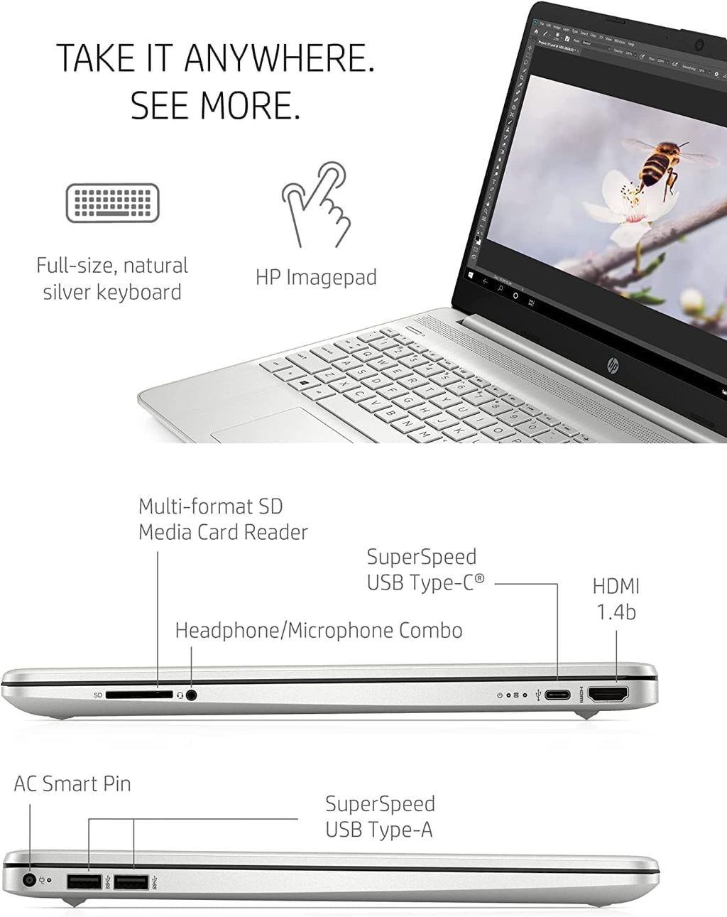 HP 15.6 FHD IPS Flagship Laptop, 11th Gen Intel 4-Core i5-1135G7(Up to 4.2GHz, Beat i7-1060G7), 16GB RAM, 256GB PCIe SSD, Iris Xe Graphics, Bluetooth, WiFi, Win11.ELMTech