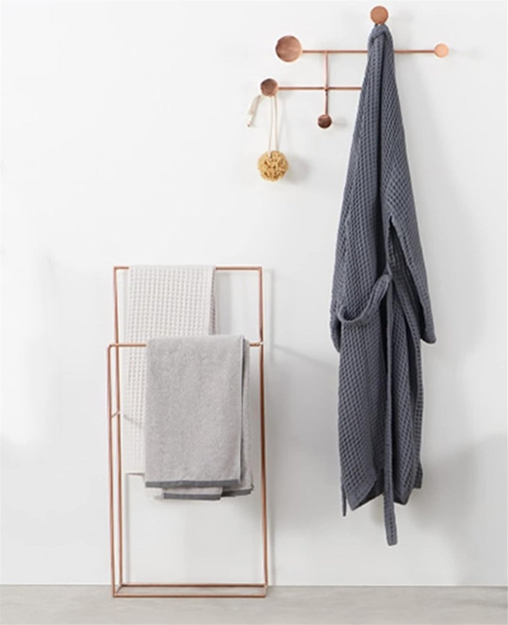 Standing Towel Rack, Freestanding Towel Rack, Rose Gold Towel Rack, Double Freestanding Towel Rack, Freestanding Towel Rack, Dryer, Metal 42X20X91Cm