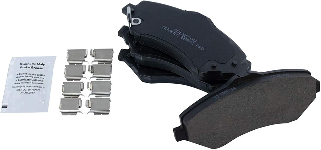 TRQ Front Brake Pad and Rotor Set Ceramic Vented Rotors Calipers Hoses Compatible with 2009-2013 Dodge Journey