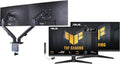 ASUS TUF Gaming 27' FHD IPS Monitor with 1ms Response Time, 180Hz Refresh Rate, Anti Glare, Flicker Free, VESA Mount (100mm), Displayport, HDMI, Black Color 2Pack w/DKZ Hub & ErgoFlexy Dual Mount Arm