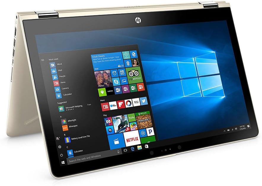 HP X360 Business Flagship 2-in-1 Laptop PC 15.6' FHD Touchscreen Intel i7-8550U Quad-Core Processor 8GB DDR4 RAM 1TB HDD Radeon DSC 530 Graphics Backlit-Keyboard B&O Audio Windows 10-Gold (Renewed)