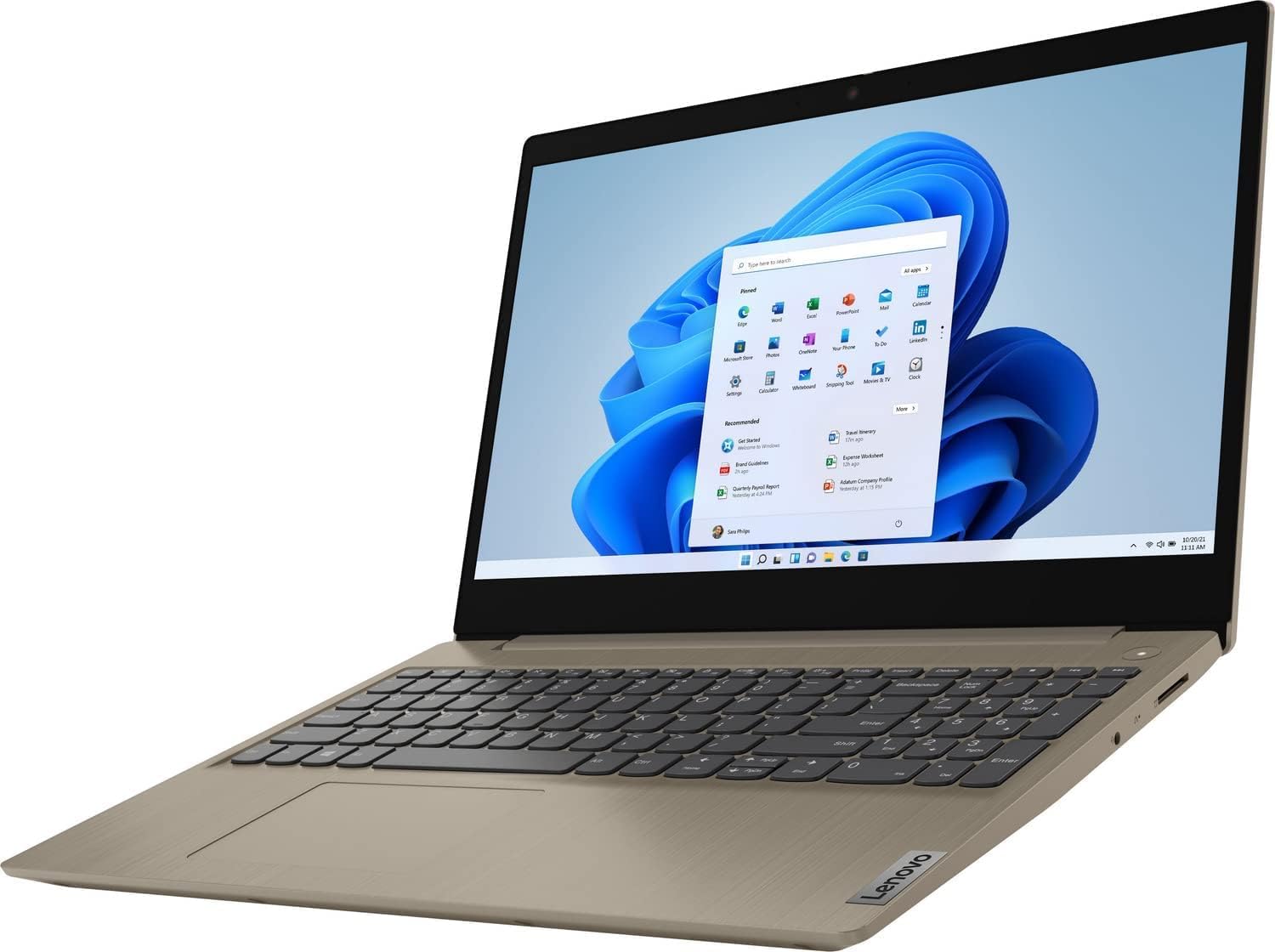 Lenovo Ideapad 3 Laptop, 15.6' HD Touchscreen, 11th Gen Intel Core i3-1115G4 Processor, 8GB DDR4 RAM, 128GB PCIe NVMe SSD, HDMI, Webcam, Wi-Fi 6, Bluetooth, Windows 11 Home, Almond