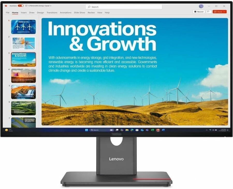 Lenovo ThinkVision P24QD-40 24' Class Webcam WQHD LED Monitor - 16:9 - Eclipse Black