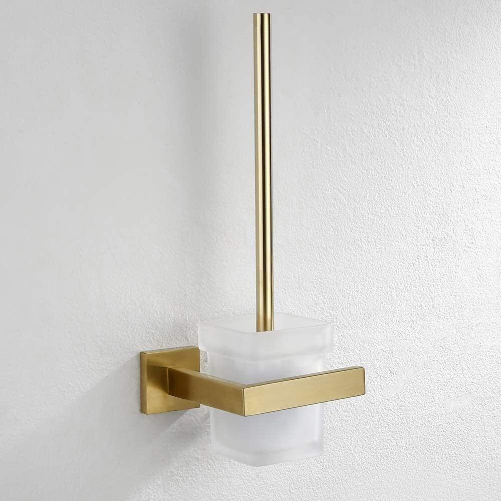 Generic Towel Rack Multi-Function Towel Rack Home Towel Shelf with Wall Mounted Gold Polished Towel Bathroom Accessory Storage/Toiletbrush Holder Set It's so Kind of You