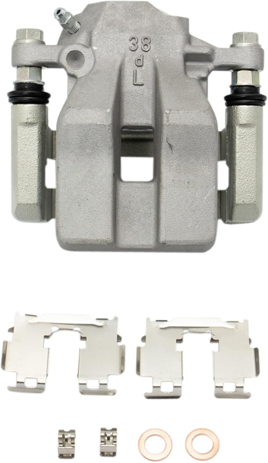 TRQ Rear Brake Pad and Rotor Set Ceramic Solid Rotors Calipers Compatible with 2006-2011 Toyota RAV4