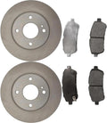 Brake Pads w/Vented Rotors 10.16inch (258mm) for Ford Fiesta 1.6L 2011 2012 2013 2014 2015 2016 2017 2018 2019, for Fiesta 1.0L 2014 2015 2016 2017 6Pcs Front Replacement Brakes Kit