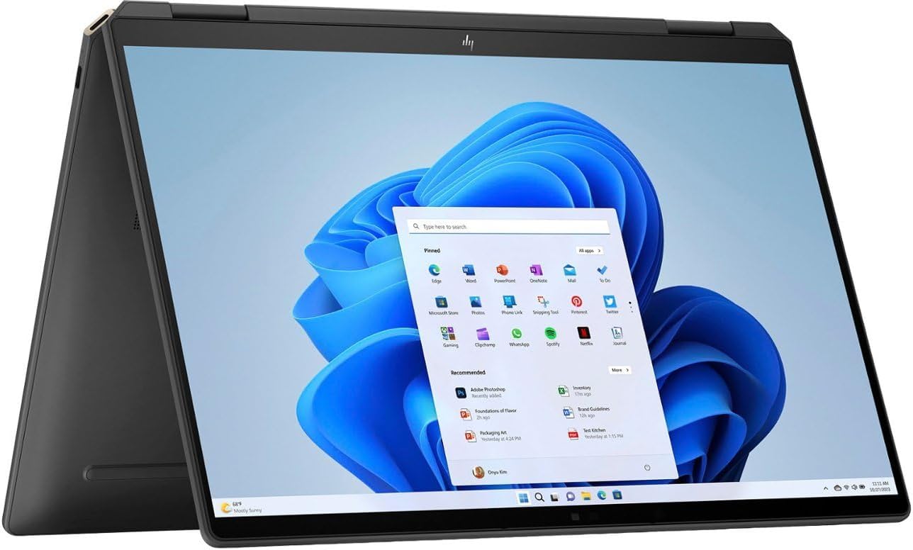 HP 2024 Spectre x360 2-in-1 Laptop 14' 2880x1800 120Hz Touch 16-Core Intel Evo Core Ultra 7 155H Arc Graphics 32GB LPDDR5 4TB SSD Thunderbolt 4 WiFi BT Webcam Backlit KB Fingerprint Windows 10 Home