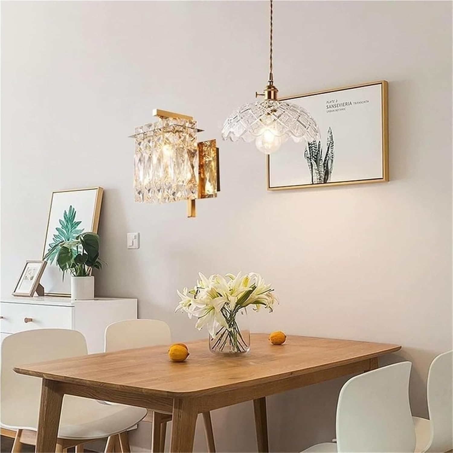 Modern Crystal Wall Sconce E14 Base Wall Lamp Crystal Bathroom Wall Mount Light Home Decoration Over Mirror Lamp Bedroom Wall Lamp for Bedside Living Room Hallway(Gold)(Gold)