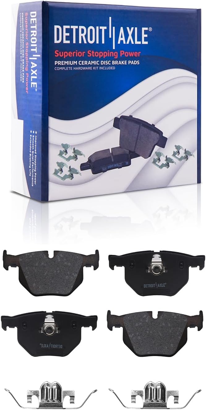Detroit Axle - Front & Rear Disc Brake Rotors Ceramic Brake Pads Wheel Bearing and Hub Replacement for 2010-2013 2017-2018 BMW X5 2010 X6-12pc Set