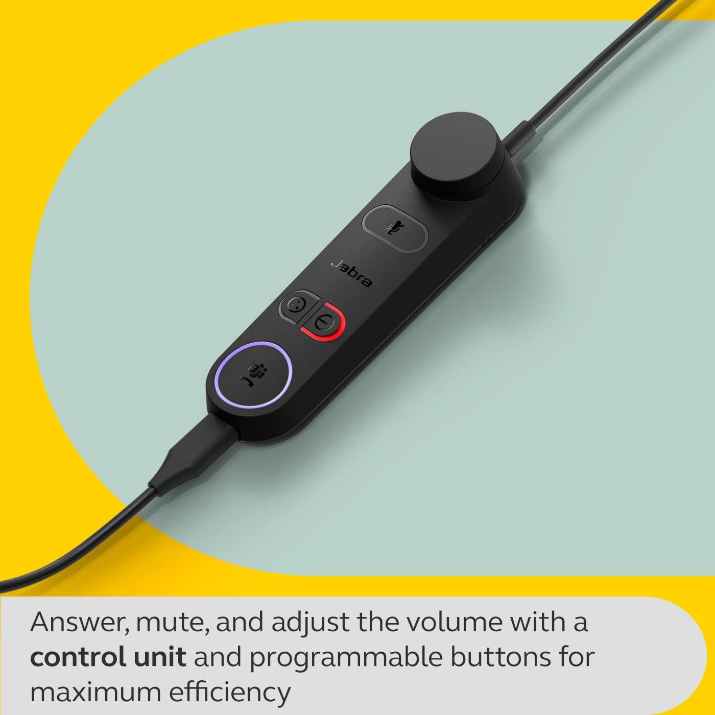 Jabra Engage 50 II Link Call Control Unit - USB-C Cable Engage 50 II Mono and Stereo USB-C Wired Headsets - MS Teams Certified, Works with All Other Platforms - Black