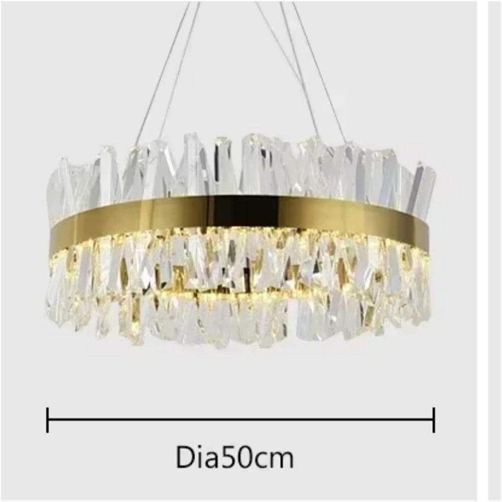 Nordic Luxury Crystal Chandelier Modern Gold Silver Round Led Pendant Light Living Dining Table Room Hotel Home Decor Hanging Lamps,Dining Light Fixtures