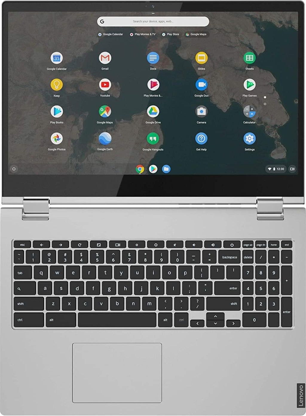 Lenovo C340 15.6'' FHD Touchscreen 2-in-1 Chromebook Laptop, Intel i3 CPU(Up to 3.4GHz), 4GB RAM, 128GB Space(64GB eMMC+64GB MSD), USB-C, Wi-Fi, Bluetooth, Webcam, Chrome OS+JVQ MP Gray
