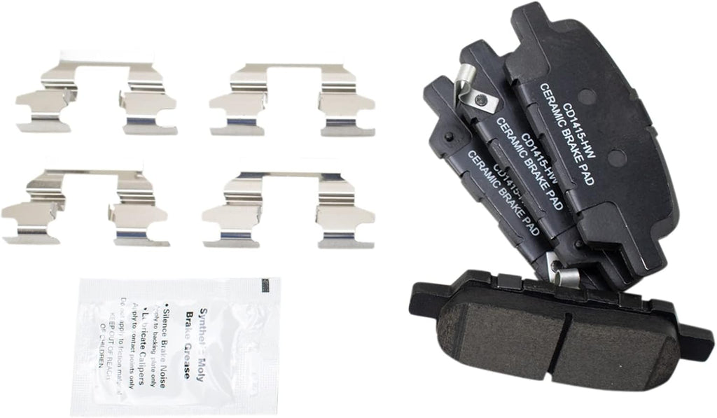 TRQ Rear Brake Pad & Rotor Kit Compatible with 2011-2017 INFINITI 2009-2017 Nissan