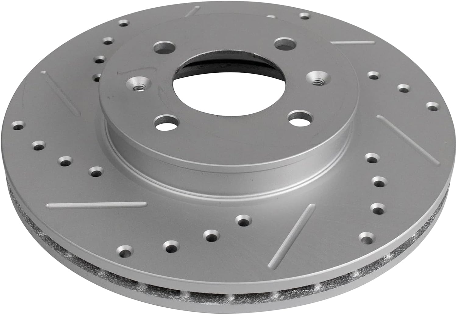 TRQ Performance Front Brake Pad and Rotor Set Ceramic Coated Drilled Slotted Rotors Calipers Compatible with 2006-2011 Hyundai Accent 2006-2011 Kia Rio