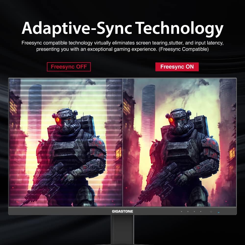 Gigastone 24 inch IPS LED Back Light Gaming Monitor 165Hz FHD 1920 x 1080, 178° Wide View Frameless PC Monitor, Built-in Speakers, FreeSync, Eye Care Technology, Ergonomic Tilt VESA Mount,DP,HDMI