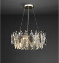 LED Dimmable Crystal Goose Feather Gold Silver Lustre Chandelier Lighting Suspension Luminaire Lampen for Dinning Room,Dining Light Fixtures
