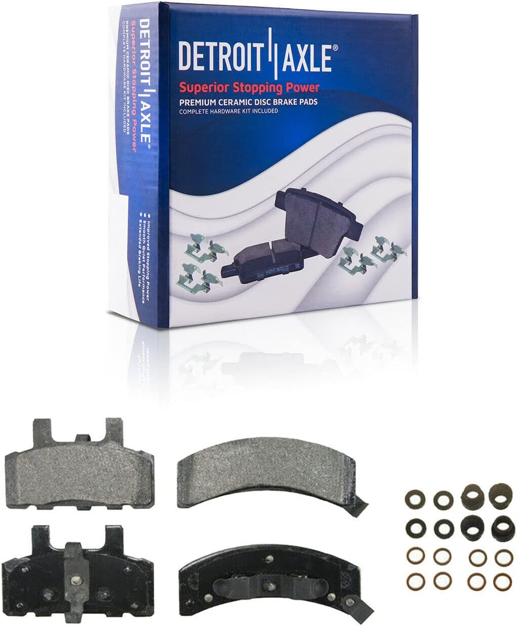 Detroit Axle - Front Brake Kit for Chevrolet GMC C2500 K1500 K2500 Savana Express 2500 Tahoe, Disc Brake Calipers Ceramic Brake Pads Replacement