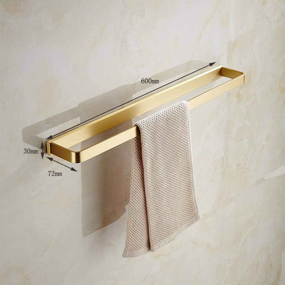 Wall Mounted Towel Rack Brass Towel Shelf Made Brushed Finish Double Rail Holder for Hotel Bathroom Storage Rack Gold