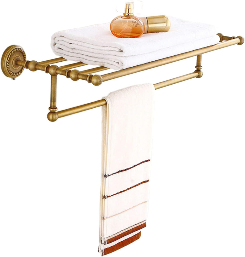 Bathroom Hardware Set,Towel Rack Set for Bathroom European Antique Brass Bath Towel Bar Toilet Wall Hanging Bathroom Pendant Towel Rack Stand,Bath Towel Rack