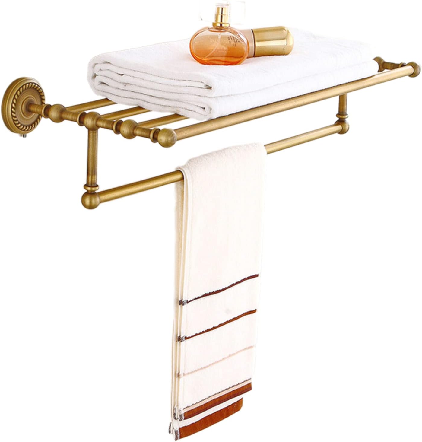 Bathroom Hardware Set,Towel Rack Set for Bathroom European Antique Brass Bath Towel Bar Toilet Wall Hanging Bathroom Pendant Towel Rack Stand,Bath Towel Rack