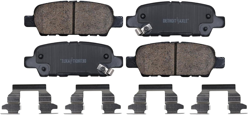 Detroit Axle - Brake Kit for 2014-2019 Nissan Rogue, Drilled & Slotted Brake Rotors Ceramic Brake Pads w/Hardware Replacement : 12.60 inch Front & 11.50 inch Rear Rotor