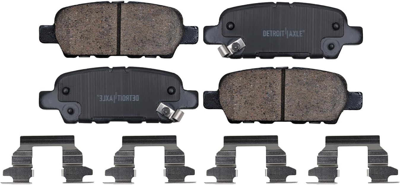 Detroit Axle - Brake Kit for 2014-2019 Nissan Rogue, Drilled & Slotted Brake Rotors Ceramic Brake Pads w/Hardware Replacement : 12.60 inch Front & 11.50 inch Rear Rotor