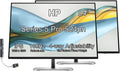 HP Series 5 Pro 524pn 24' 100Hz 300 Nits WUXGA IPS Monitor, Anti Glare, Flicker Free, VESA Mount, Adjustable Tilt, Swivel, Pivot & Dockztorm USB Port Expander, Black/Silver (9D9A7AA#ABA) 2 Pack