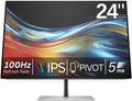 HP Series 7 Pro 24 Inch WUXGA Desktop Monitor 724pn 100Hz IPS 16:10 350 nits Anti-Glare Height Adjustable Tilt Swivel Pivot VESA Mountable HDMI USB Hub DisplayPort 5ms Black/Silver 8X534AA (Renewed)
