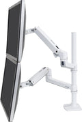 Ergotron – LX Vertical Stacking Dual Monitor Arm, VESA Desk Mount – for 2 Monitors Up to 40 Inches, 7 to 22 lbs Each – Tall Pole, White
