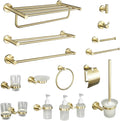 Gold Bathroom Accessories Towel Bar Rail Shelf Toilet Holder Wall Mount Paper Holder Robe Hook Soap Dispenser Towel Ring(Toilet Brush Holder)