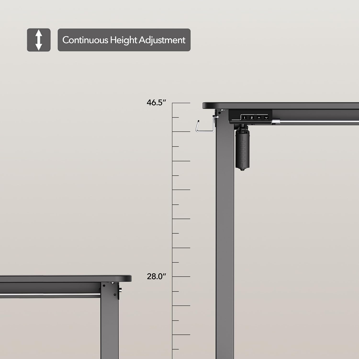 LongKe Electric Standing Desk Adjustable Height, 32x20 Inches Sit Stand up Desktop for Home Office, Ergonomic Rising Computer Table with Memory Preset, Black