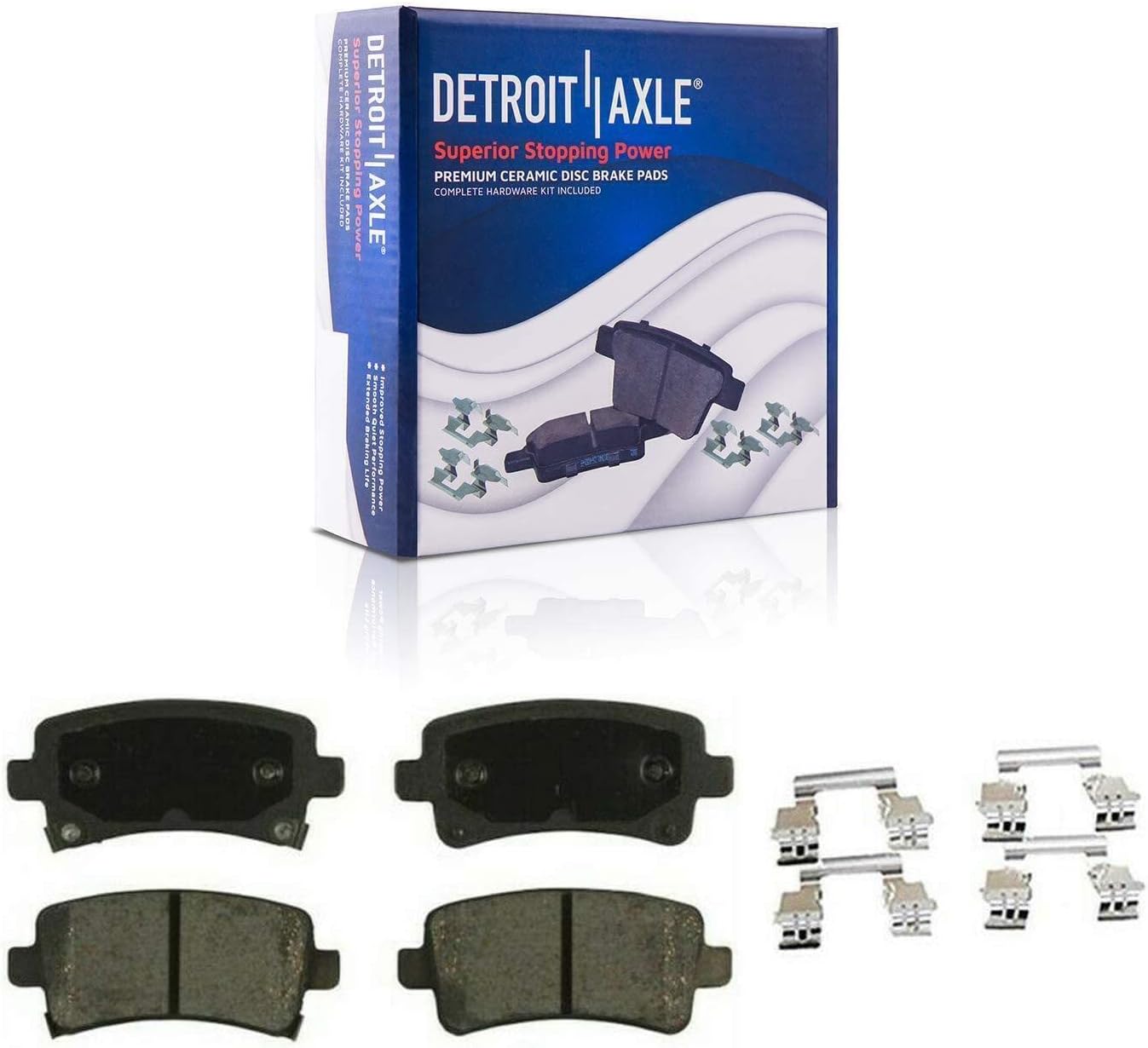Detroit Axle - 32pc Rear Brake Kit Lug Nuts for Impala Malibu Lacrosse Regal XTS Allure Disc Brake Rotors Brakes Pads 24pc Wheel Lug Nuts w/key Replacement