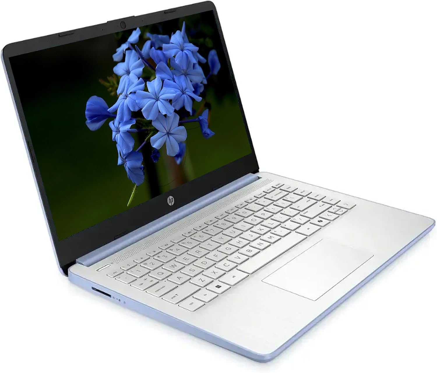 HP AI-Powered 14' HD Laptop with Microsoft Office and 1TB Cloud Storage Included for 1-Year| 4GB RAM|128GB SSD| Intel 4-Core CPU| Webcam| Wi-Fi| Bluetooth| Ultra Light|Windows 11| RK Bundle| Blue