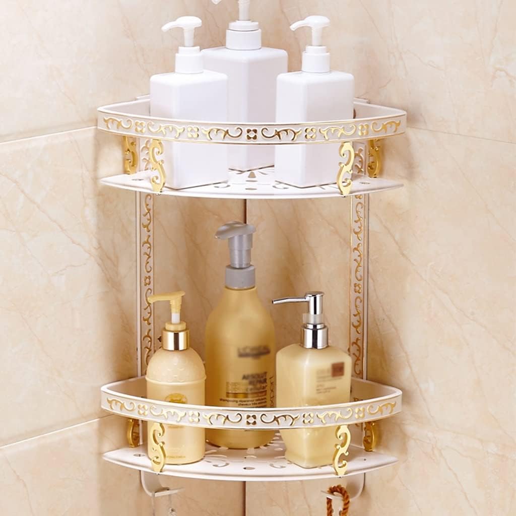 Towel Rack Platinum European Towel Rack Bar Rail, Space Aluminum Gold Towel Shelf, Tissue Paper Holder, Bathroom Accessories Set Bathroom Hardware/Double Corner Basket The New