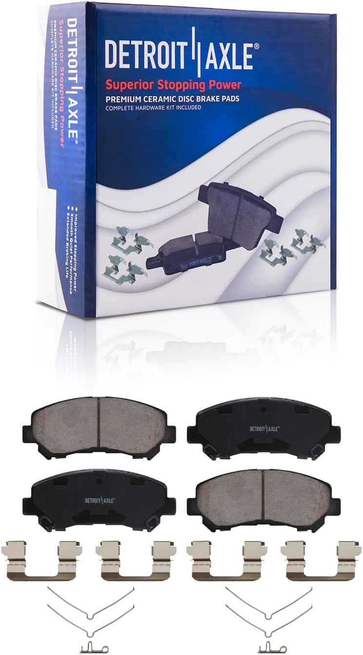 Detroit Axle - Brake Kit for 2009-2014 Nissan Maxima, Drilled Slotted Rotors Ceramic Brakes Pads Replacement: 12.59' Front 12.13' Rear Rotors