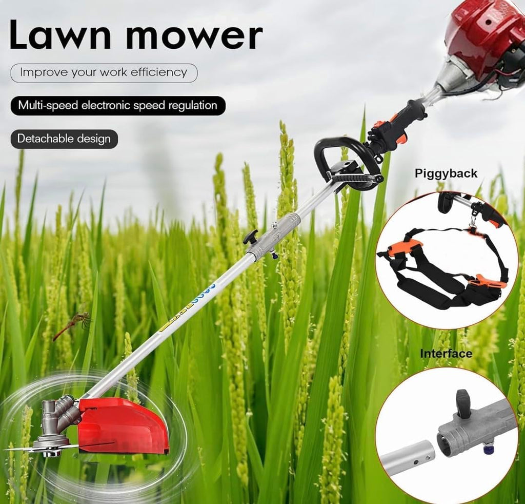 GX50 Gas 10 in 1 Brush Cutter 4 Strokes Weed Eater Chain Saw Lawn Mower Hedge Trimmer