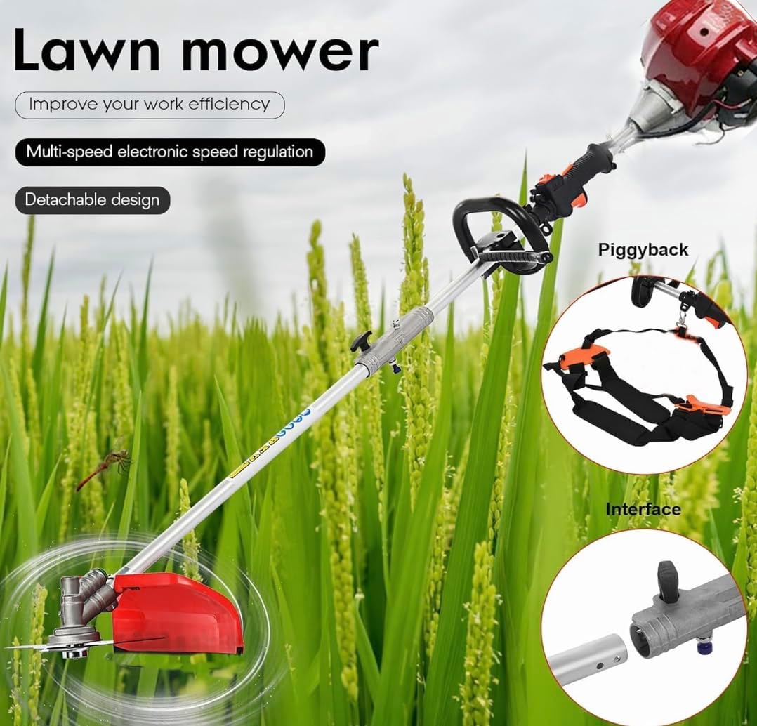GX50 Gas 10 in 1 Brush Cutter 4 Strokes Weed Eater Chain Saw Lawn Mower Hedge Trimmer